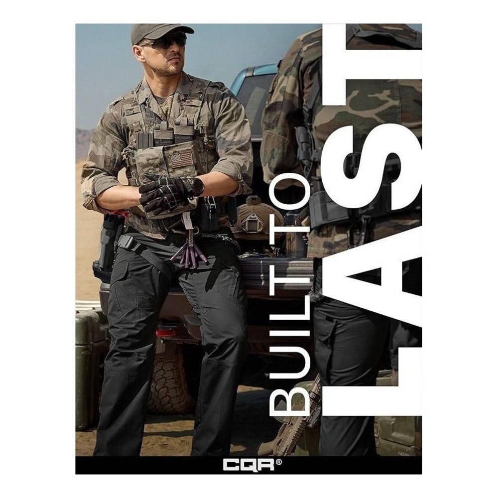 CQR Duratex Tactical Cargo Pants TLP730 Charcoal Grey Ripstop Ease Fit 42W x 32L